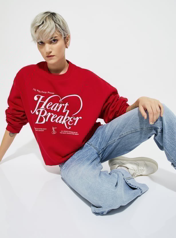 ALAYA F x URB_N Women Printed Oversized Sweatshirt