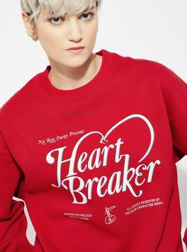 ALAYA F x URB_N Women Printed Oversized Sweatshirt