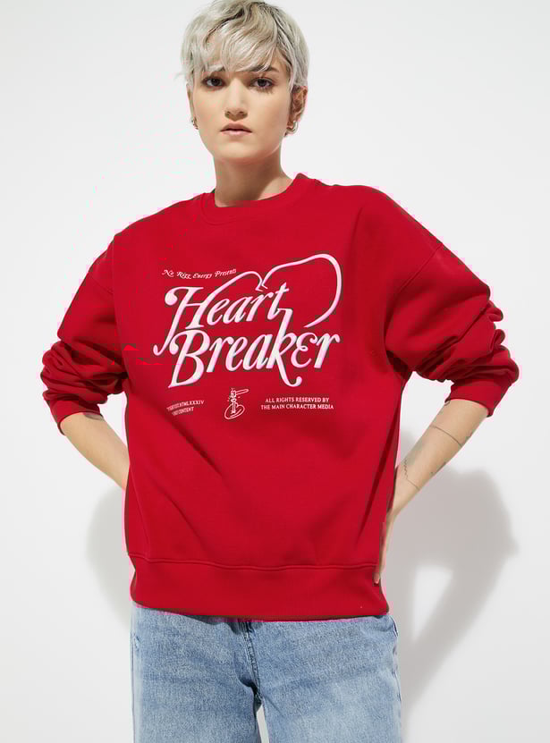 ALAYA F x URB_N Women Printed Oversized Sweatshirt