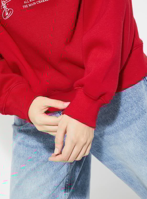 ALAYA F x URB_N Women Printed Oversized Sweatshirt