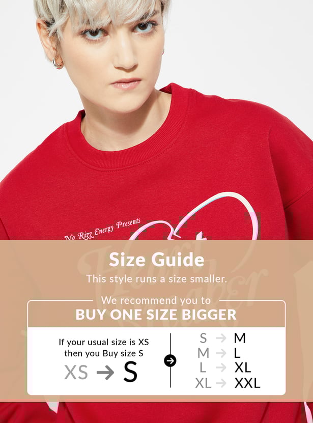 ALAYA F x URB_N Women Printed Oversized Sweatshirt