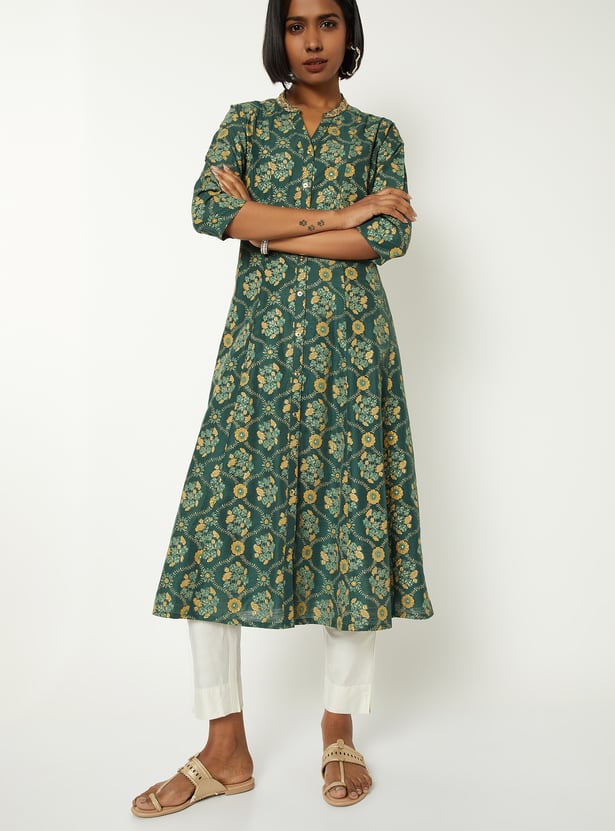 Women Floral Print A-line Kurta