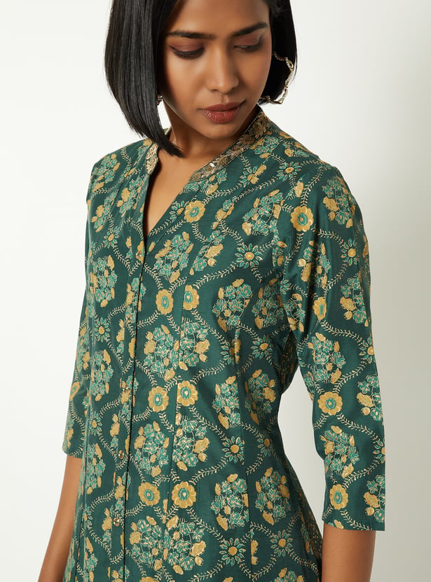 Women Floral Print A-line Kurta