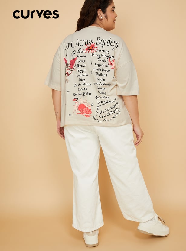 URB_N Women Printed Oversized T-shirt