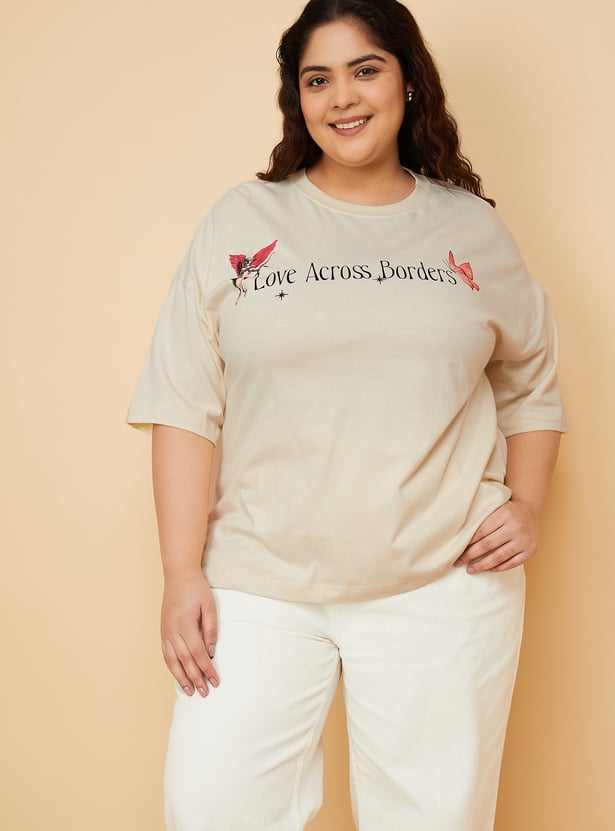 URB_N Women Printed Oversized T-shirt