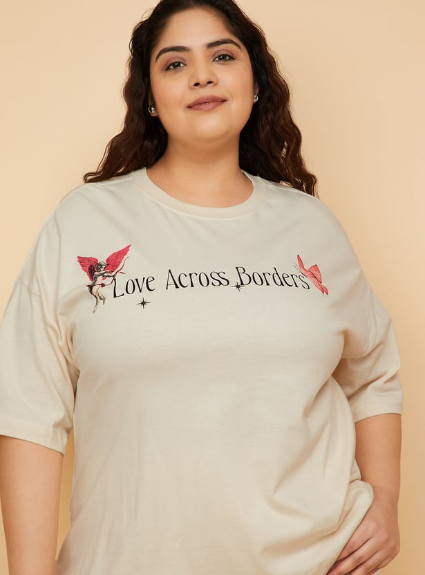 URB_N Women Printed Oversized T-shirt