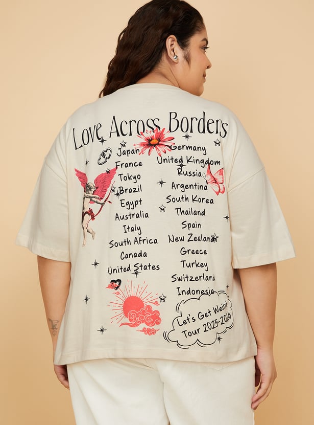 URB_N Women Printed Oversized T-shirt