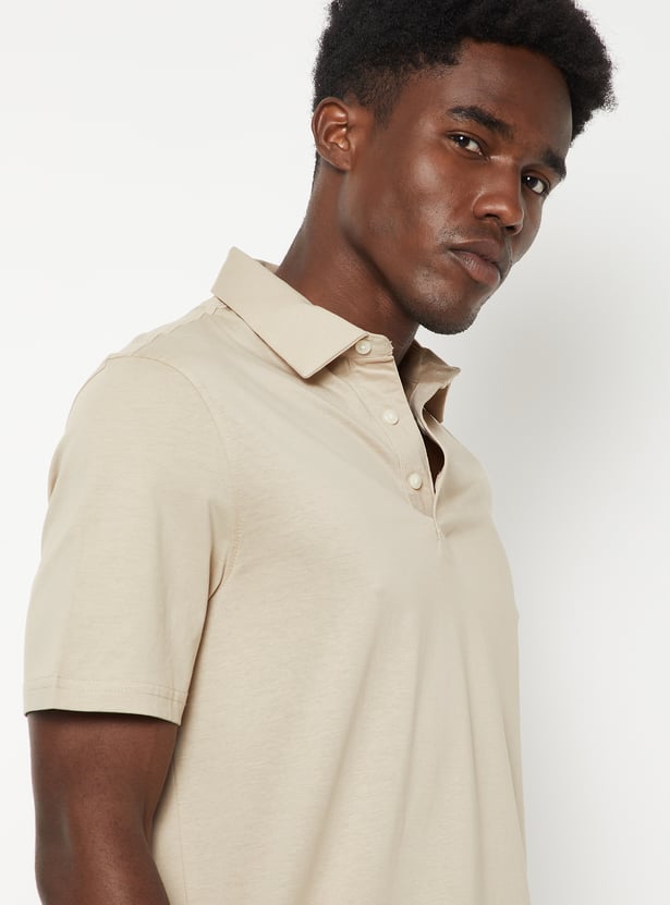 Men Solid Polo T-shirt