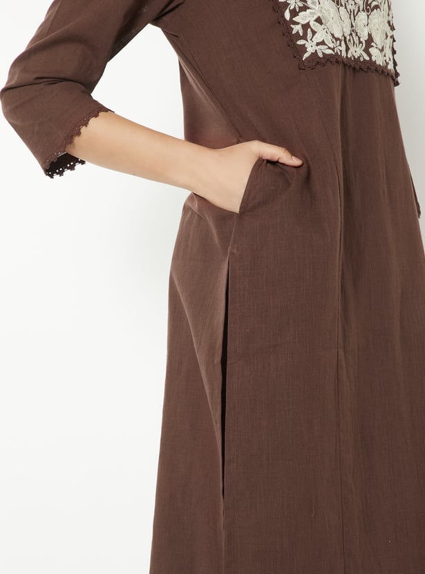 Women Yoke Embroidered Co-ords Set
