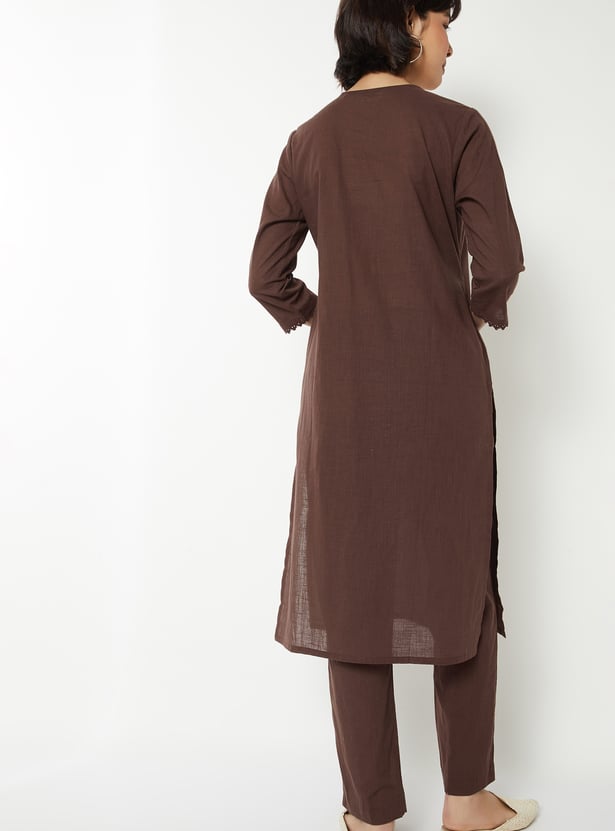 Women Yoke Embroidered Co-ords Set