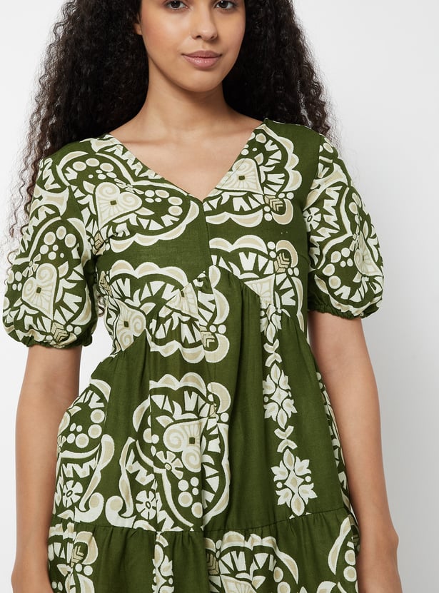 Women Printed Tiered Dress