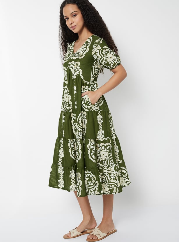 Women Printed Tiered Dress