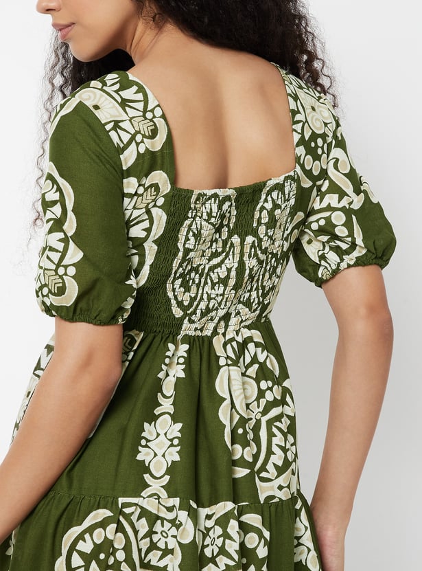 Women Printed Tiered Dress