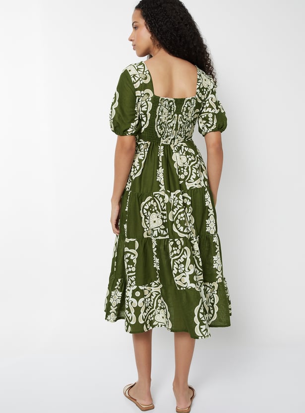 Women Printed Tiered Dress