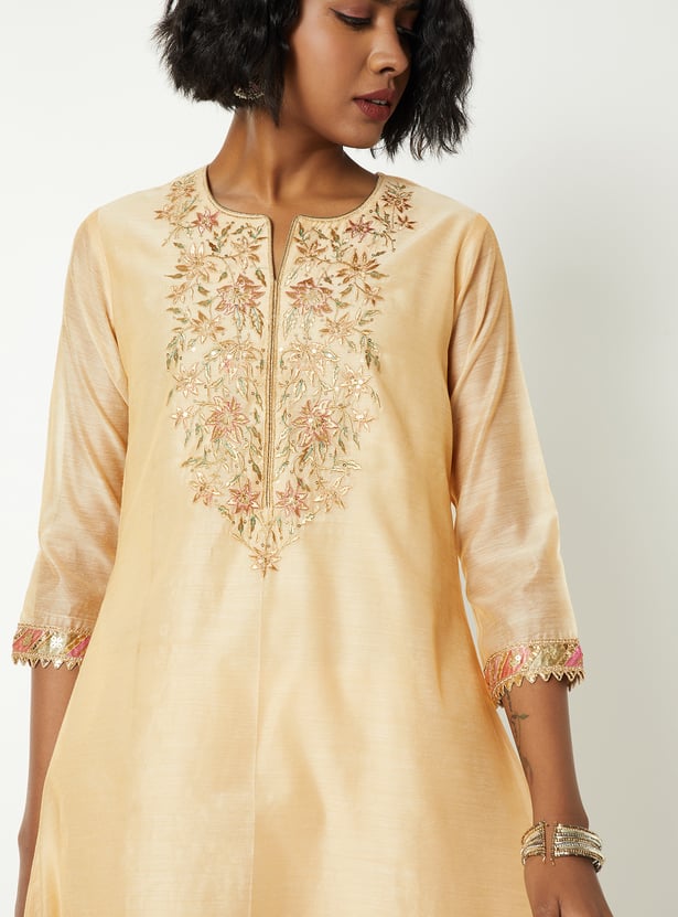 Women Embroidered A-line Kurta Set
