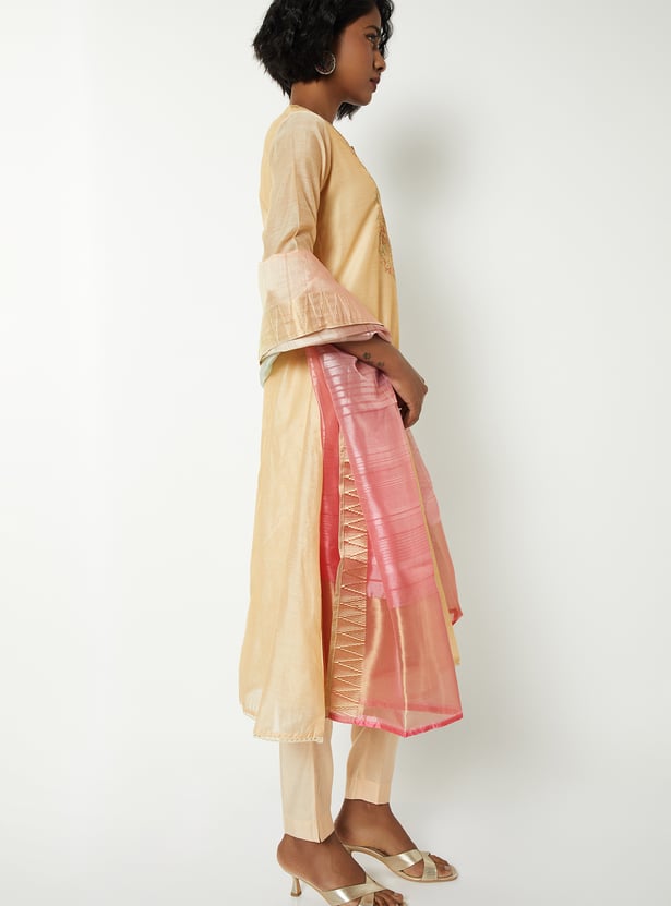 Women Embroidered A-line Kurta Set