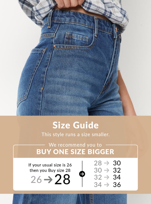 Women Washed Wide-Leg Jeans