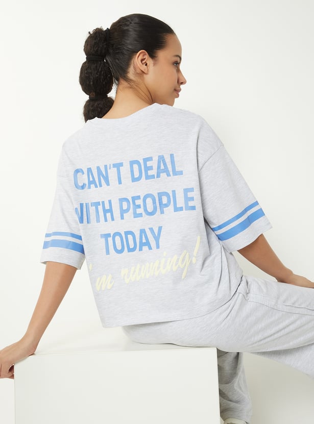 Women Printed Boxy Fit Sports T-shirt