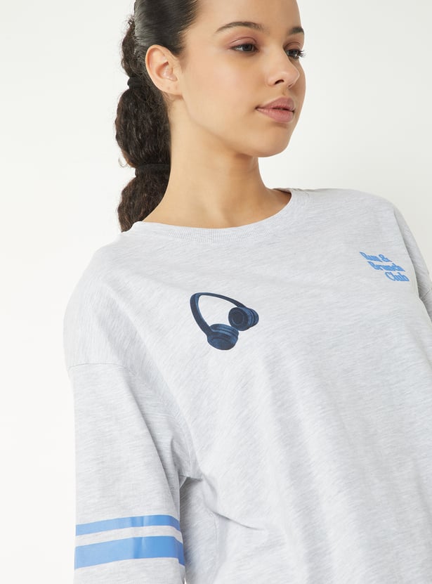 Women Printed Boxy Fit Sports T-shirt