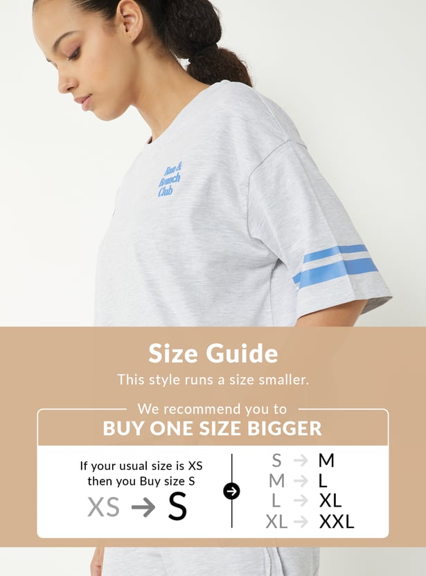 Women Printed Boxy Fit Sports T-shirt