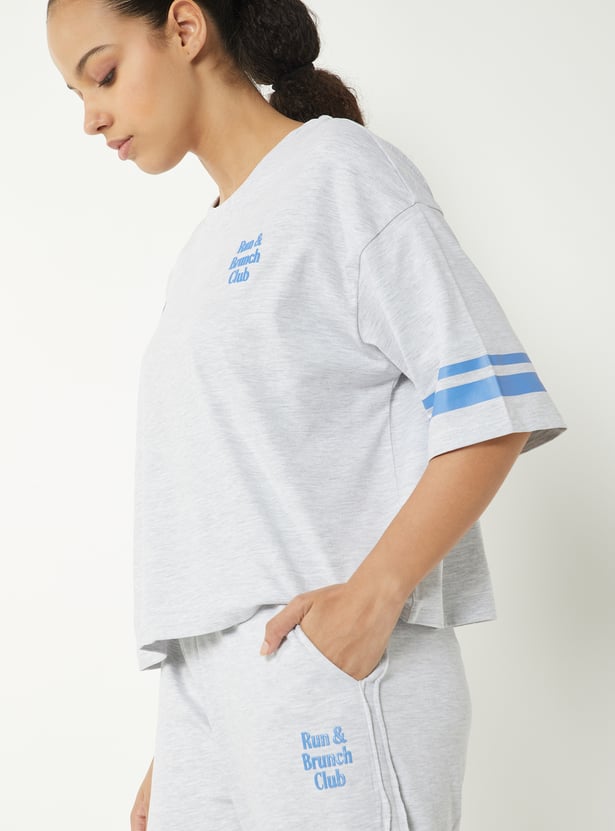 Women Printed Boxy Fit Sports T-shirt