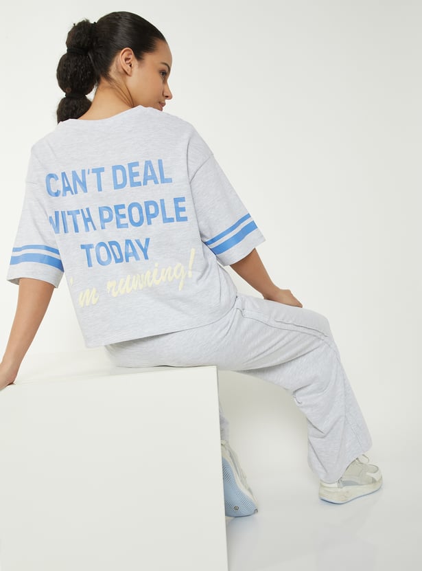 Women Printed Boxy Fit Sports T-shirt