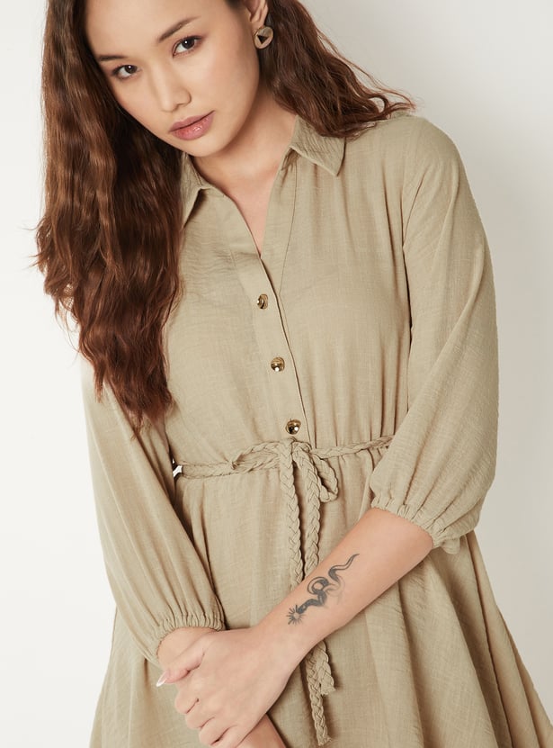 Women Solid A-line Dress