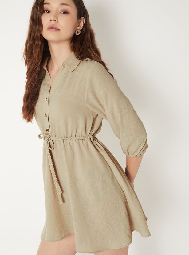 Women Solid A-line Dress