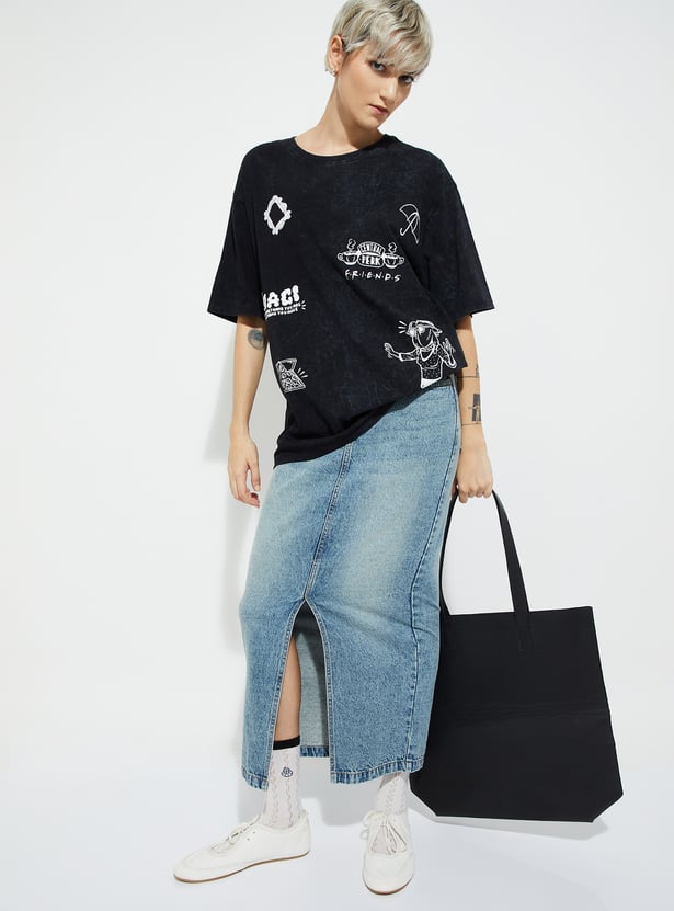 ALAYA F x URB_N Women Friends Print Oversized T-shirt