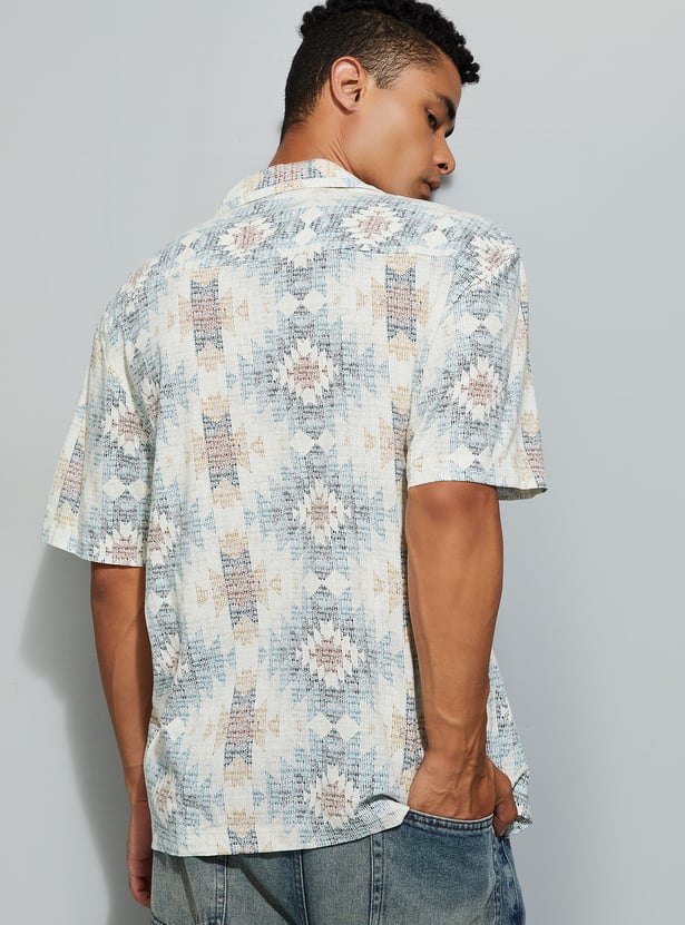 URB_N Men Geometric Print Regular Fit Shirt