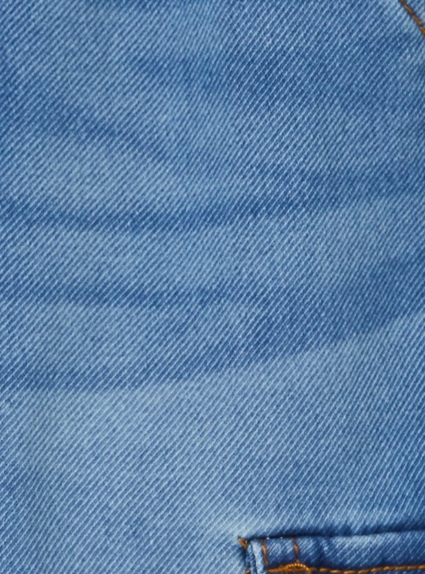 Boys Washed Denim Cargo Joggers