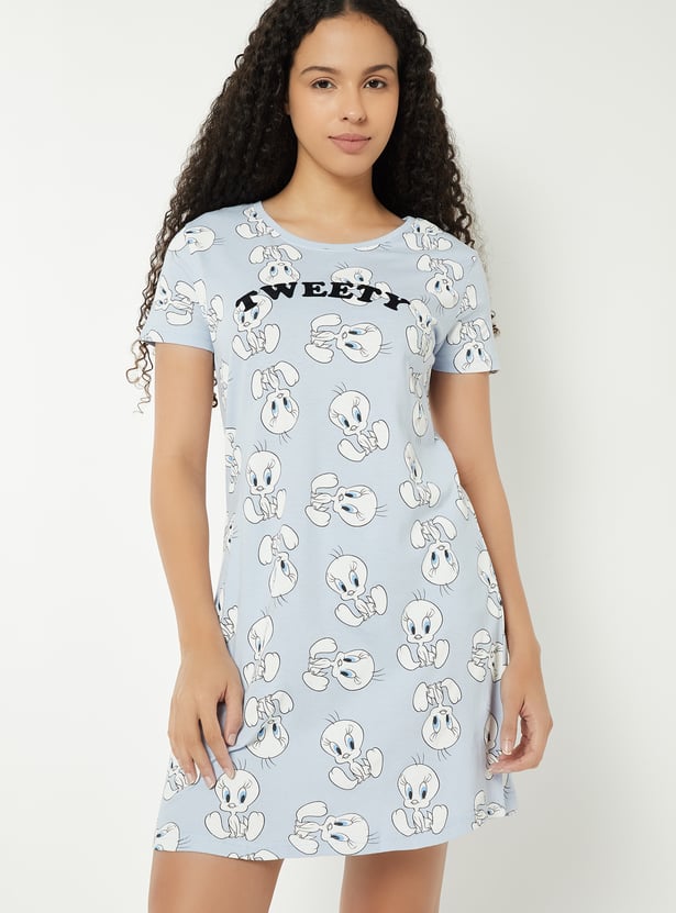 Women Tweety Print Chemise