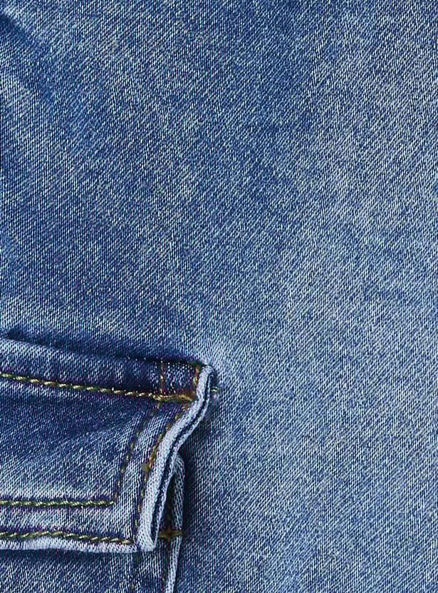 Boys Washed Denim Cargo Joggers