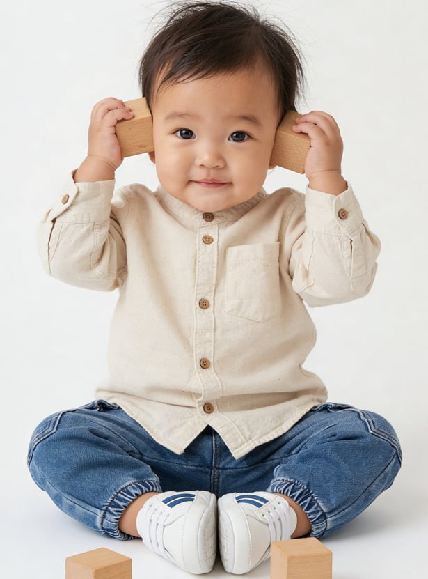 Boys Washed Denim Cargo Joggers