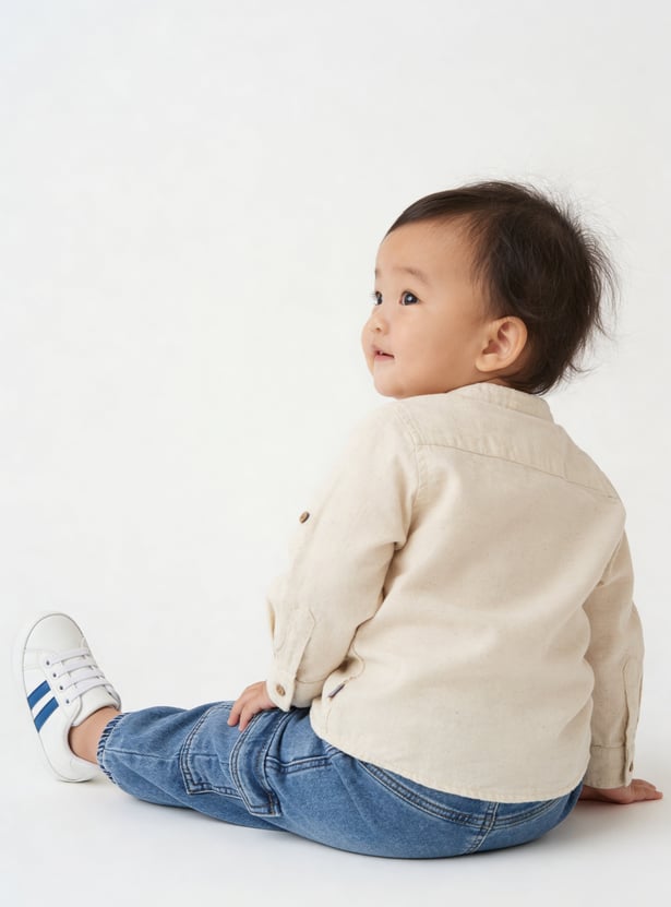 Boys Washed Denim Cargo Joggers