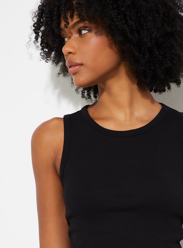 ALAYA F x URB_N Women Ribbed Crop Tank Top