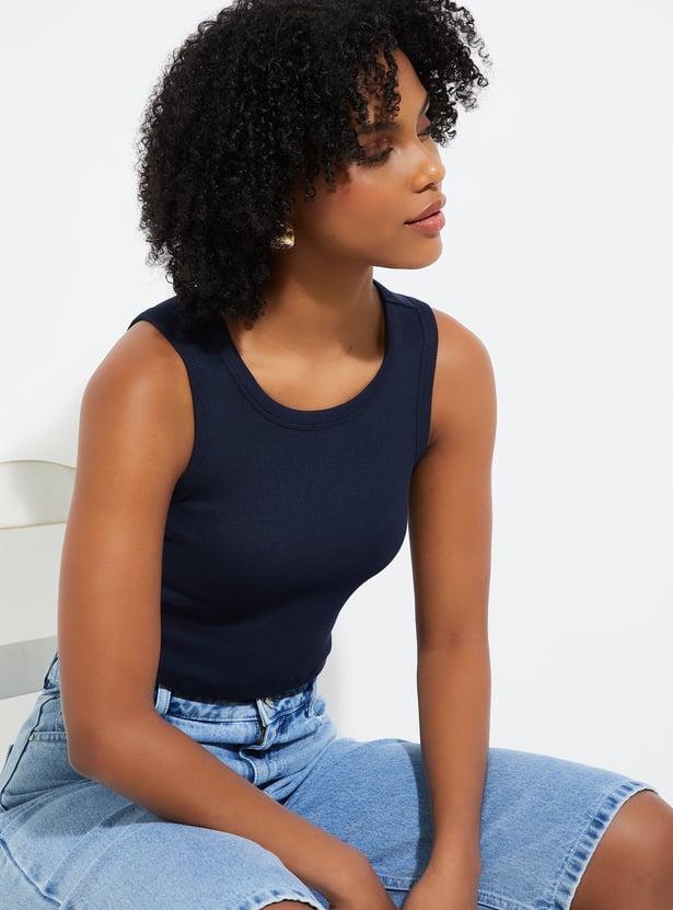 ALAYA F x URB_N Women Ribbed Crop Tank Top