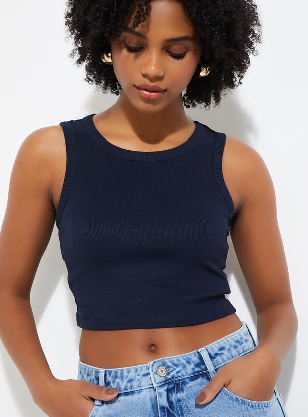 ALAYA F x URB_N Women Ribbed Crop Tank Top