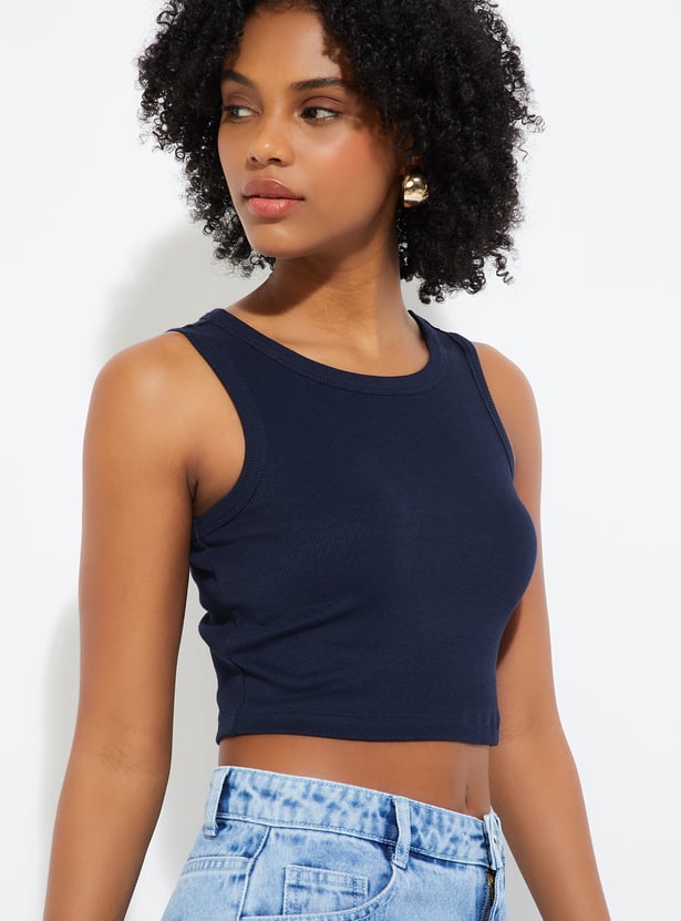 ALAYA F x URB_N Women Ribbed Crop Tank Top