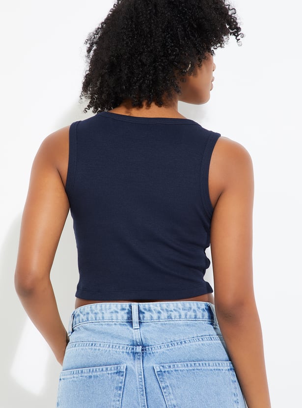 ALAYA F x URB_N Women Ribbed Crop Tank Top