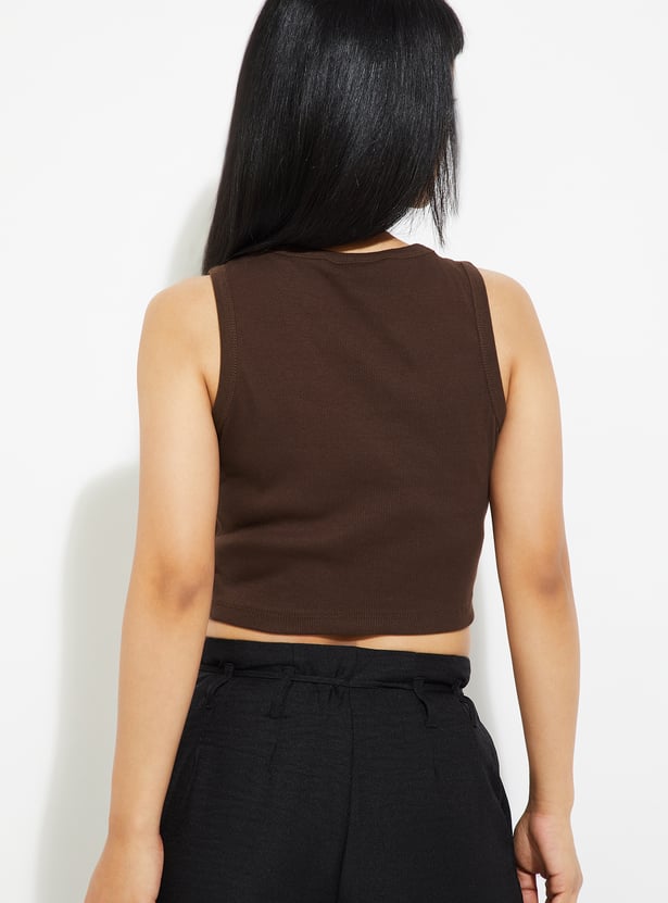 ALAYA F x URB_N Women Ribbed Crop Tank Top