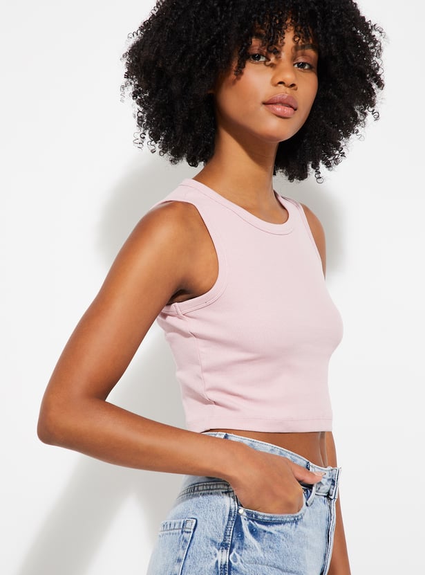 ALAYA F x URB_N Women Ribbed Crop Tank Top