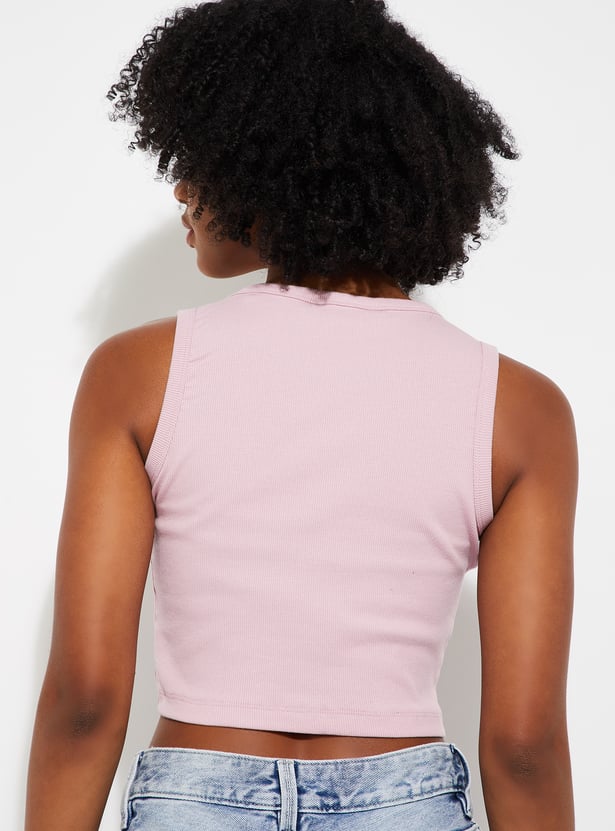ALAYA F x URB_N Women Ribbed Crop Tank Top