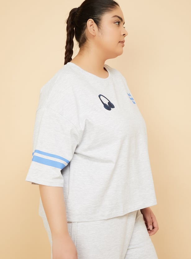 Women Printed Boxy Fit Sports T-shirt