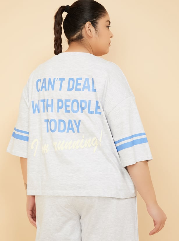 Women Printed Boxy Fit Sports T-shirt