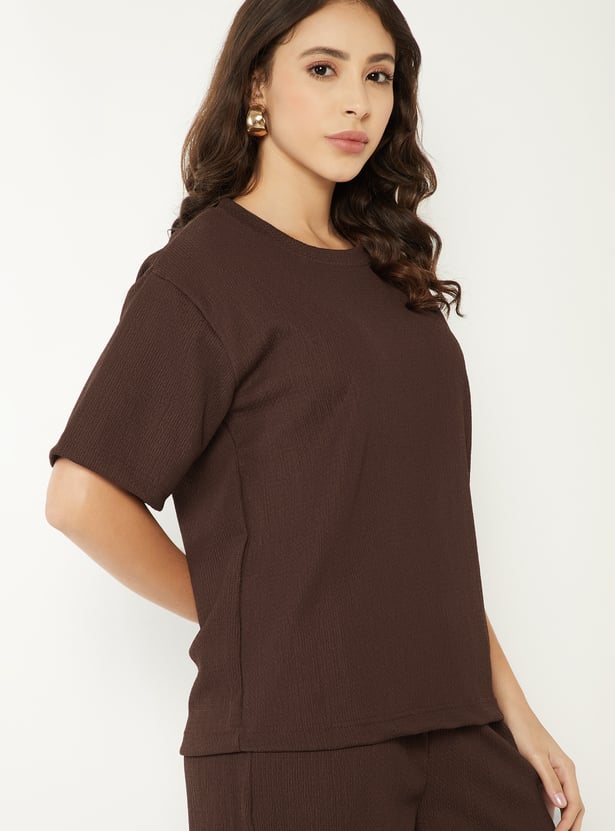 Women Textured T-shirt