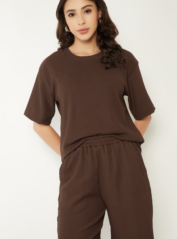 Women Textured T-shirt