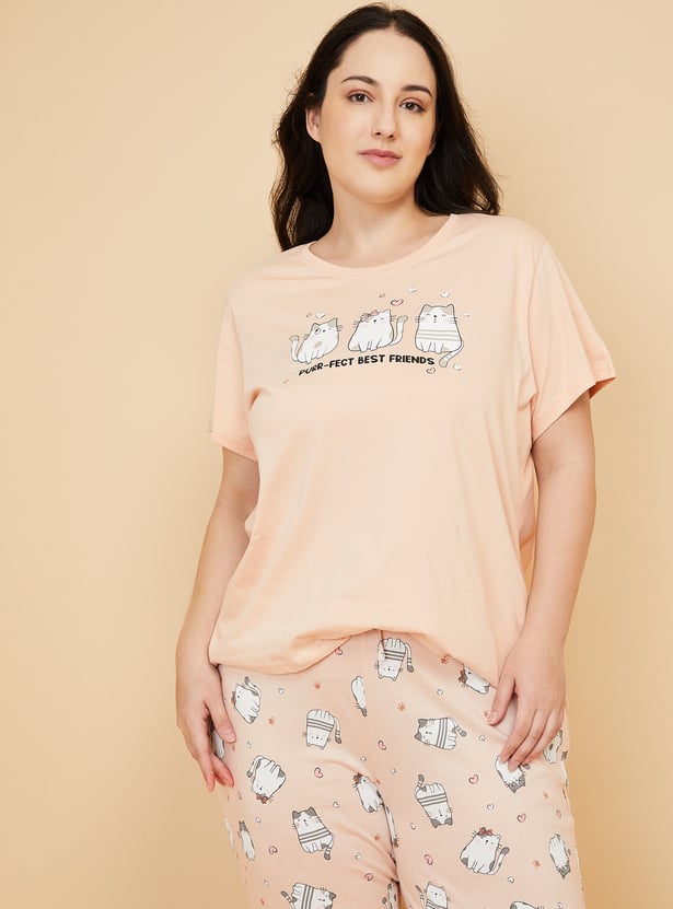 Women Printed PJ Set