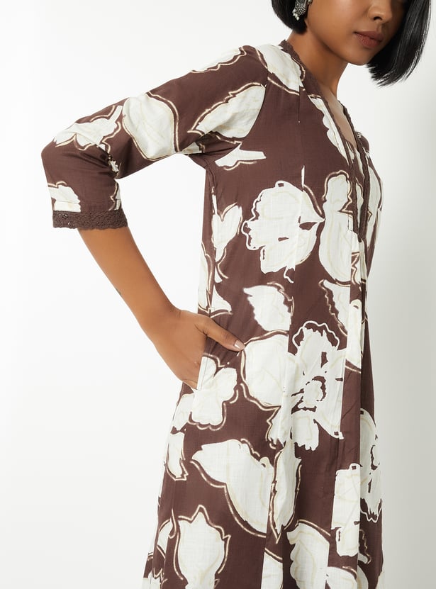 Women Printed A-line Kurta Set
