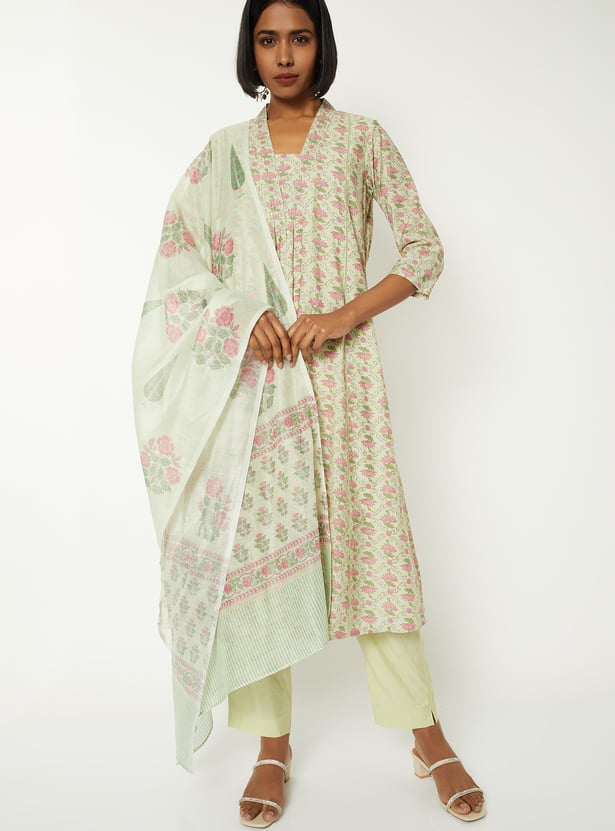Women Floral Print A-line Kurta Set